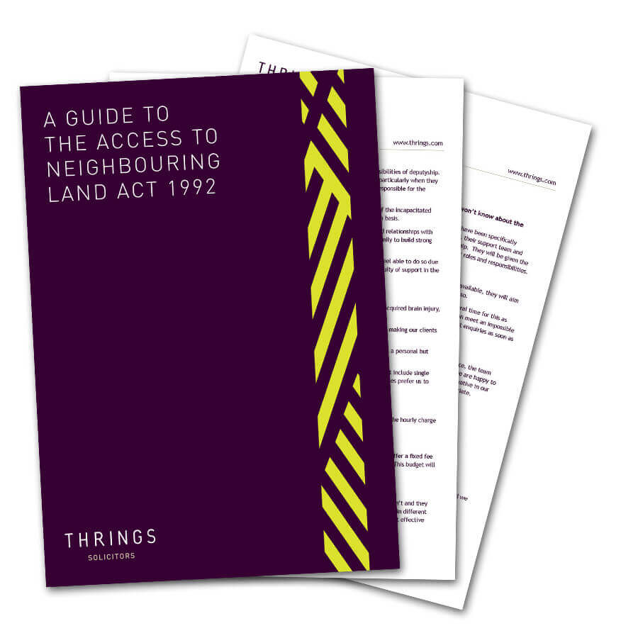 A guide to the Access to Neighbouring Land Act 1992 image