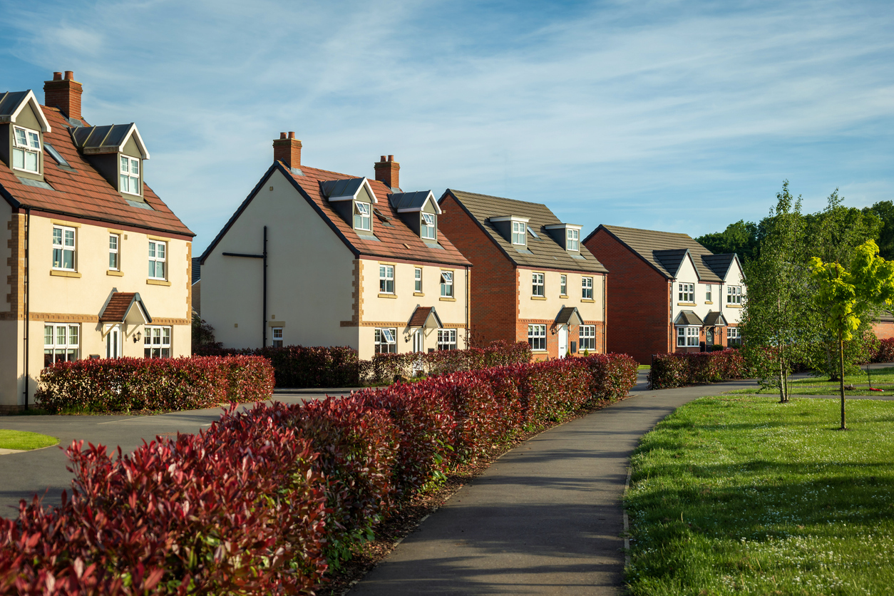  
Row of new built houses in England

