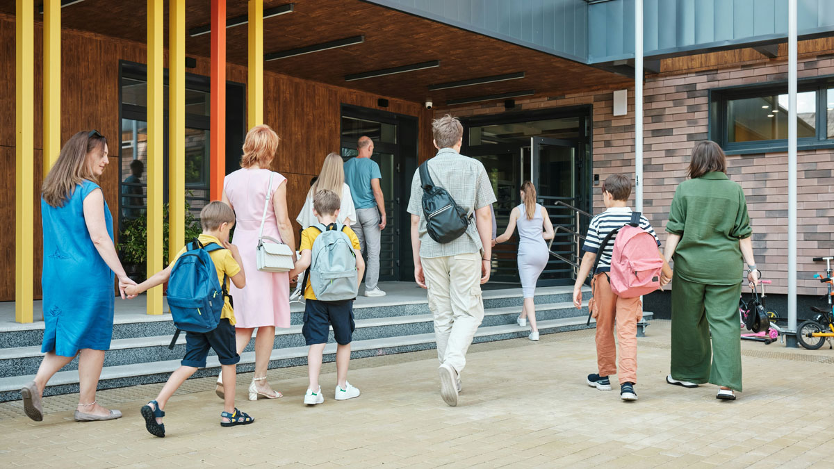 Children going to school