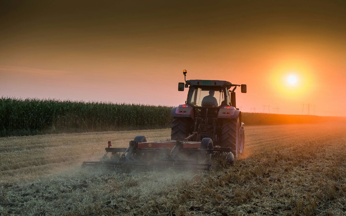 tractor working Farming land