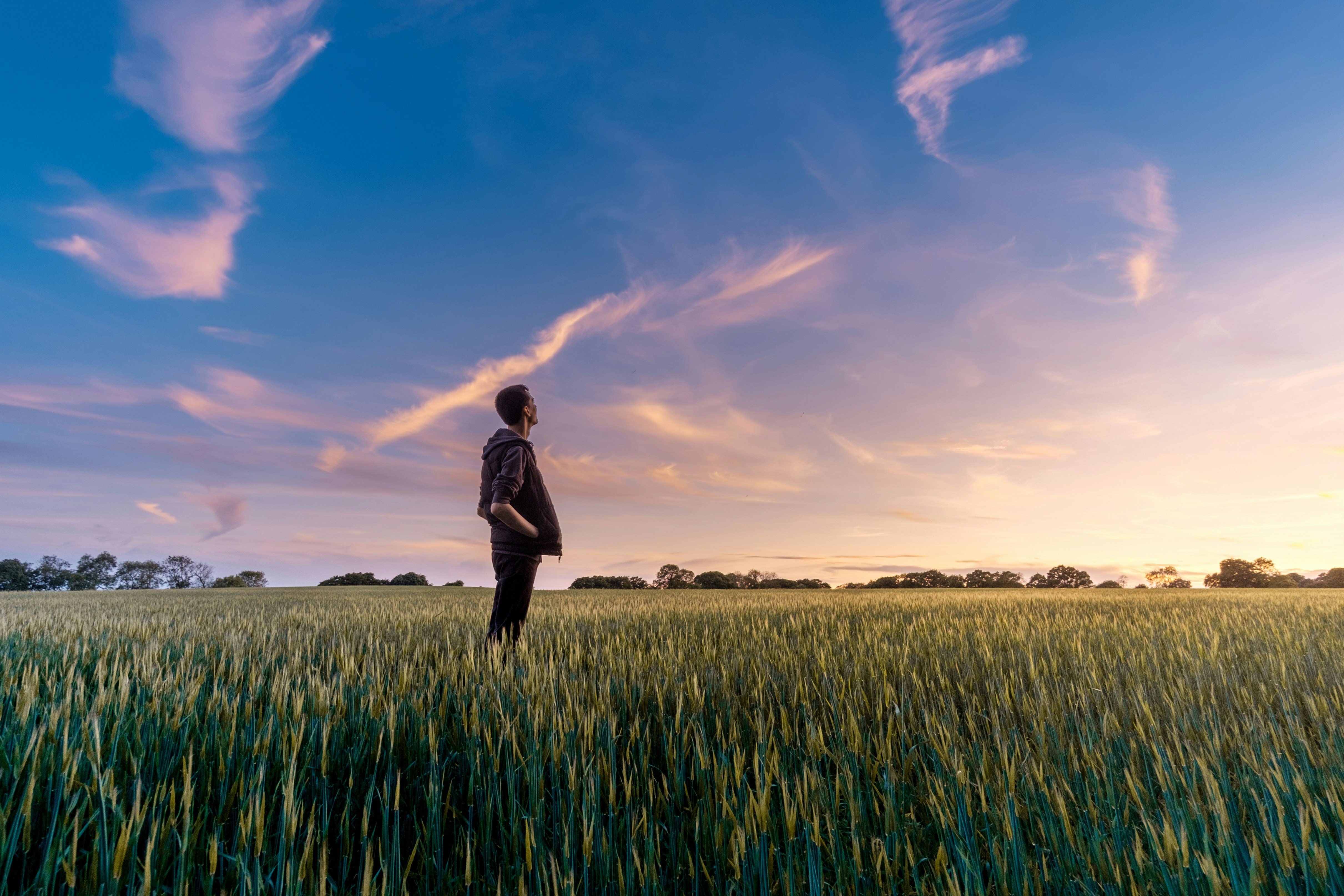 a man in a field